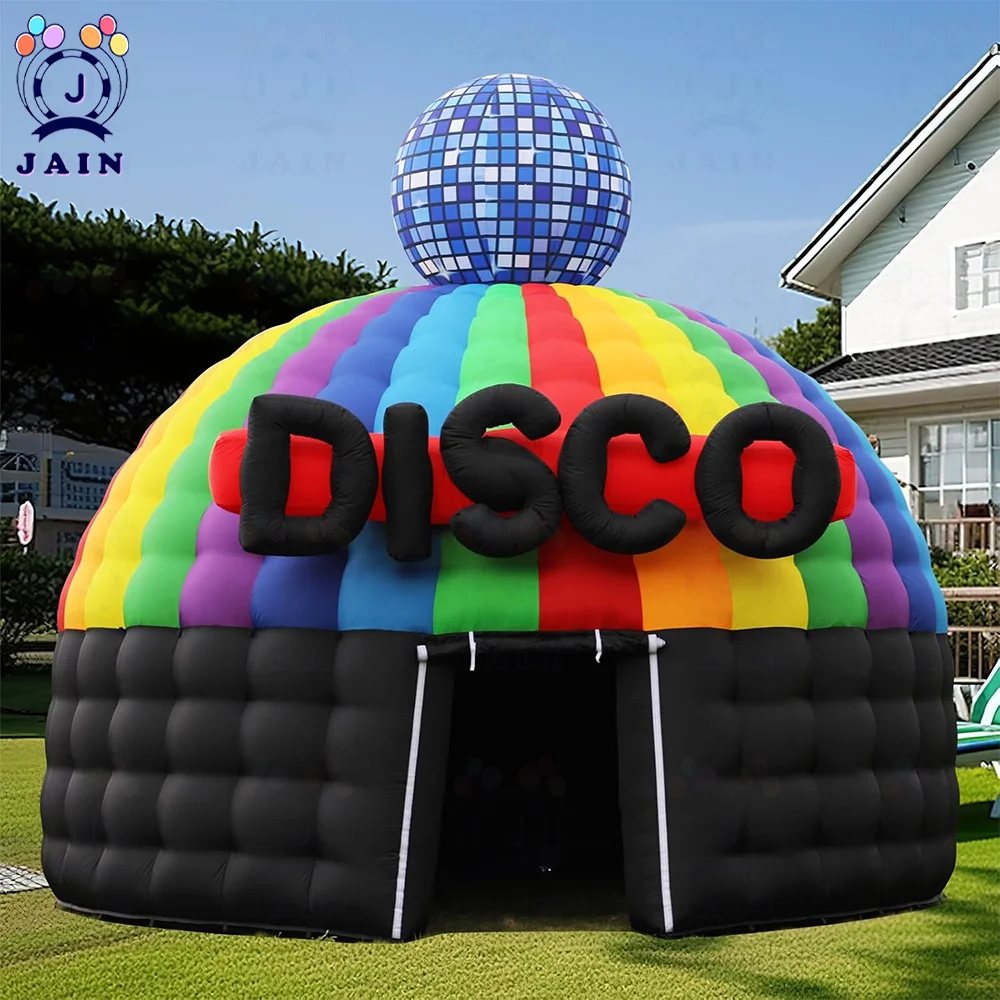 18ft Black Inflatable Night Club Tent Dia Roundnedd Inflatable Party Tent Disco Gazebo Event House for Outdoor Party