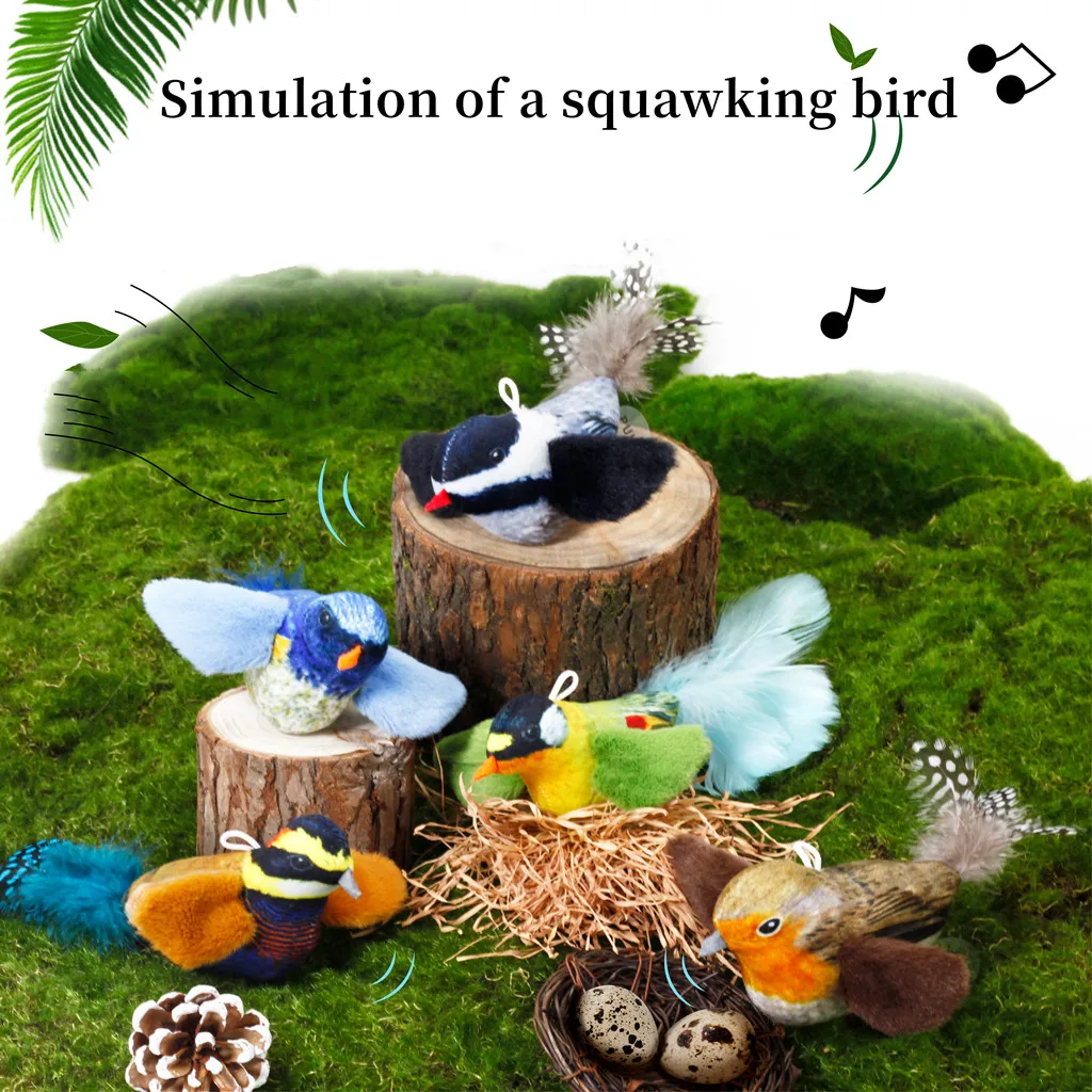 Neue Katzen spielzeug necken Katzen stock Interesse entlasten Langeweile Simulation Zirpen Vogel Plüsch Katzenminze Hippie Katze Hund Spielzeug Haustier liefert
