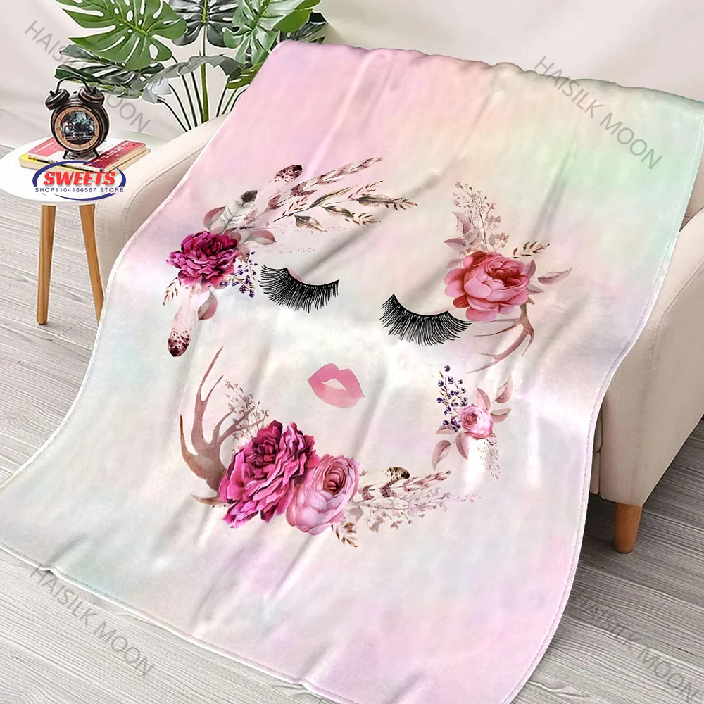 

Beautiful Eyelash Print All-Season Lightweight Blanket, Ultra Soft, Cozy-Fuzzy Flannel Fleece for Couch, Sofa, Bed, Travel, King