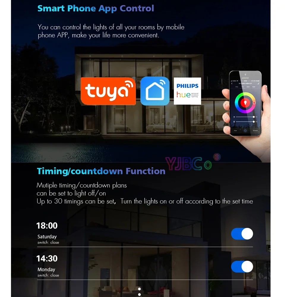 Skydance Tuya APP ZigBee 3.0 RGB/RGBW/RGBCCT/Dimmer/CCT/Controller per strisce LED monocolore 1 ~ 5 CH light tape Dimmer 12V 24V