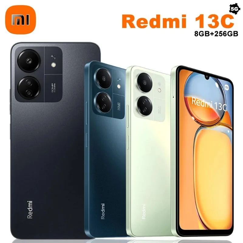 XIAOMI Redmi 13C NFC smart 5G mobile phone 50MP rear camera 5MP front camera 8GB+256GB memory 6.74-inch Octa-core mobile phone