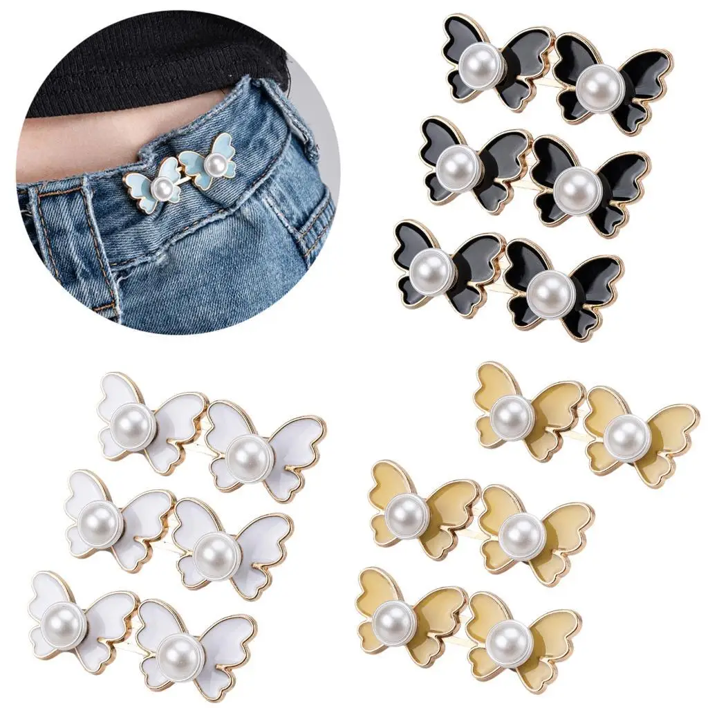 

R1we nonseewing jeans jenger 3pcs бабочка талия фитнес -клип для женской одежды