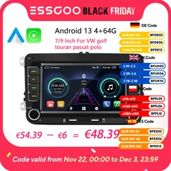 ESSGOO Android 13 4G 64G Für Volkswagen Passat b6 b7 golf 5 6 Polo Jetta Skoda Auto Radio multimedia-Player GPS WiFi RDS Carplay