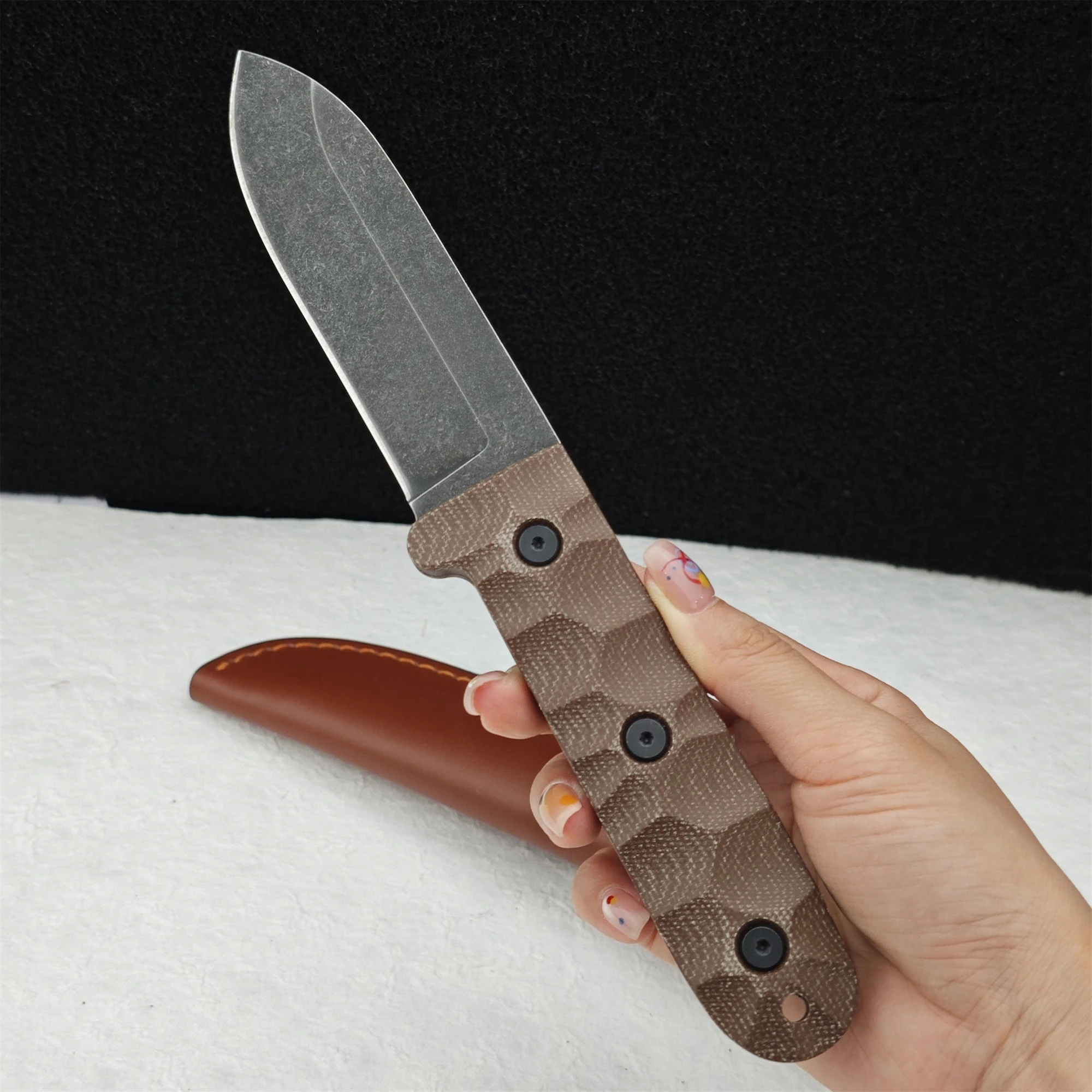 

Нож для кемпинга с фиксированным клинком высокой твердости PR4, цельнометаллический, универсальный инструмент EDC для походов, рыбалки и активного отдыха на природе