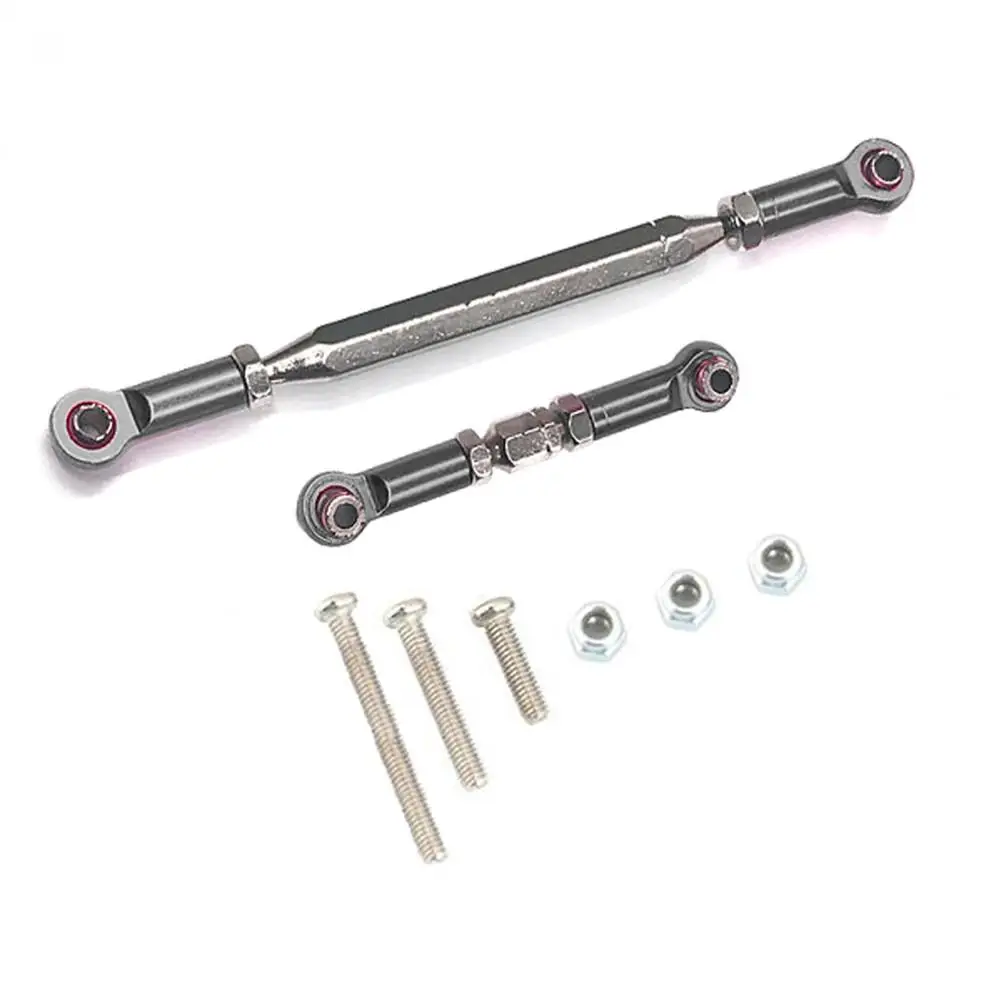 【CYBER MONDAY】Metal Adjustable Steering Linkage Servo Link Pull Rod Turnbuckle for MN D90 D99 MN-90 -45 1/12 RC Car Crawler,Grey