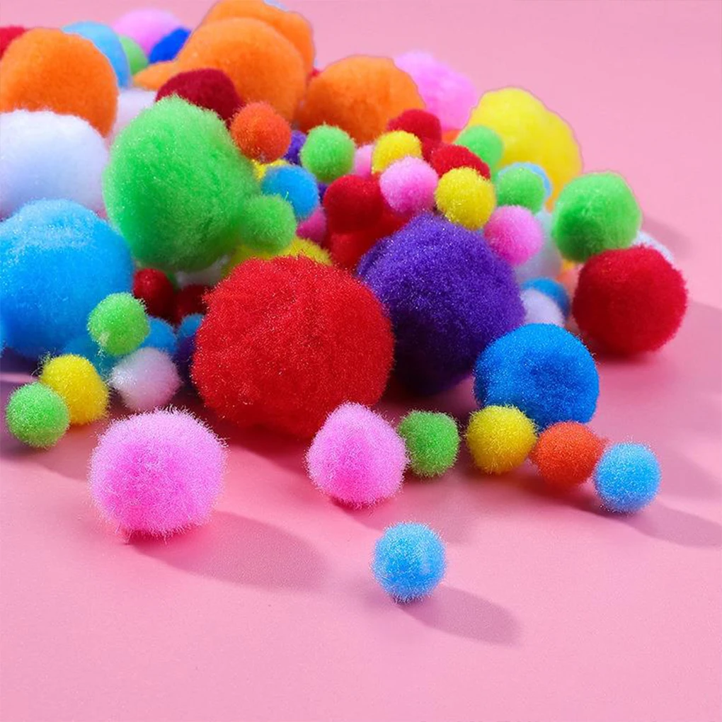 Durável Multicolor Pom Poms, Adicionar Toque de Diversão, Projetos, Ampla Gama de Usos, Artesanato, Aleatório, 10mm, 300PCs