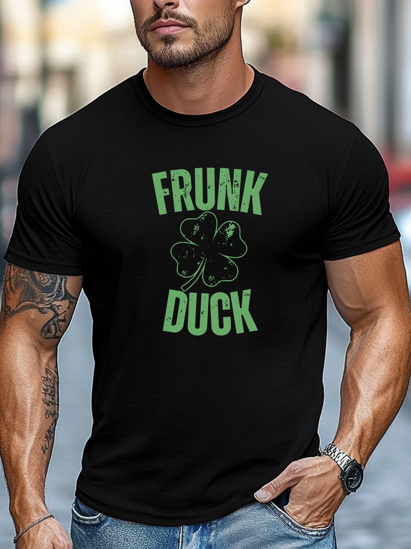 

Cool t-shirt For Men FRUNK DUCK Print Pattern Summer Short Sleeve Daily Tops