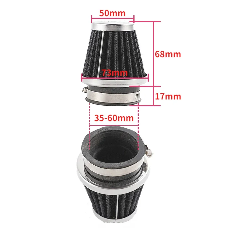 28-60mm Air Filter Motorcycle Mushroom Head Filters High Flow Air Intake for ATV Pit Dirt Bike Suzuki Honda Kawasaki Yamaha Moto