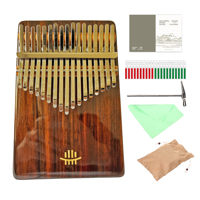 Hluru 17 Key Professional Rosewood Kalimba 21 Key Resonator Thumb Piano Walnut Finger Piano Box Mbira for Beginner