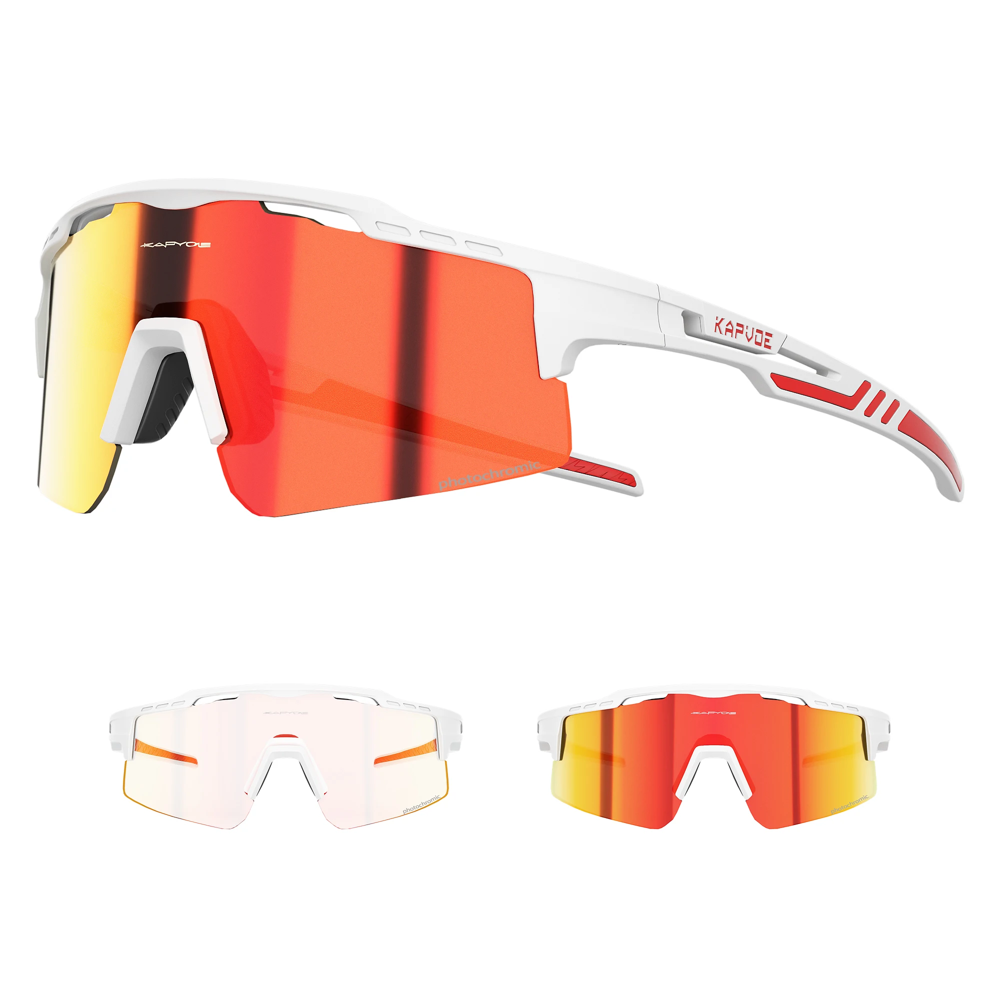 Kapvoe Outdoor Photochrome Fahrrad Sport Brille Männer Frauen Rennrad Sonnenbrille UV400 MTB Radfahren Eyewea Schutzbrillen