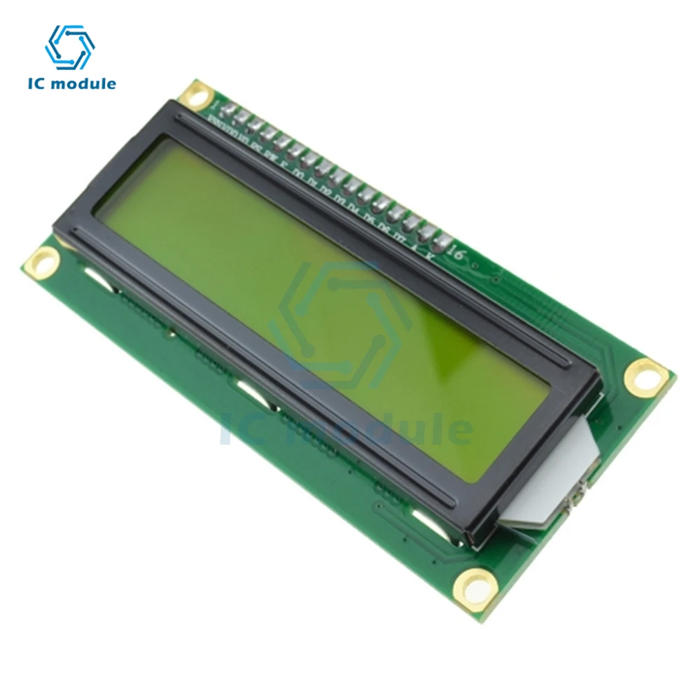 1602LCD Display Screen Yellow/Blue-with I2C Adapter Board Module Wide Body Chip Plug-in Potentiometer