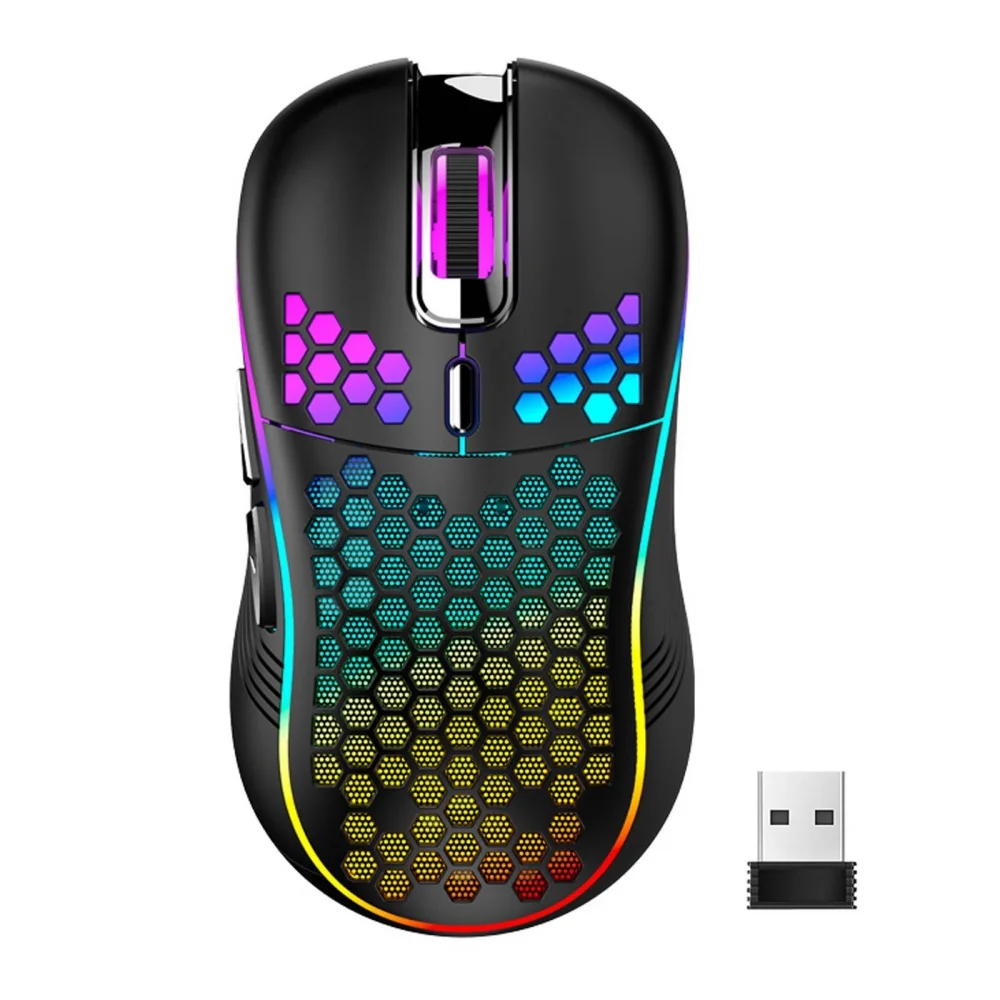 

Gaming Mouse RGB Lighting Charging 2.4G Wireless Mouse with Adjustable DPI Ergonomic Honeycomb Design for Desktop Laptop