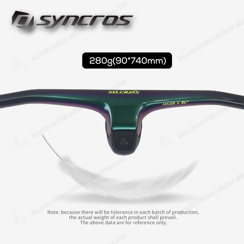 SYNCROS FRASER IC SL WC For Sparks Frame STEM-20°,Finish Glossy Full Carbon Fibre Integrated Cockpit MTB Handlebar,Chameleon