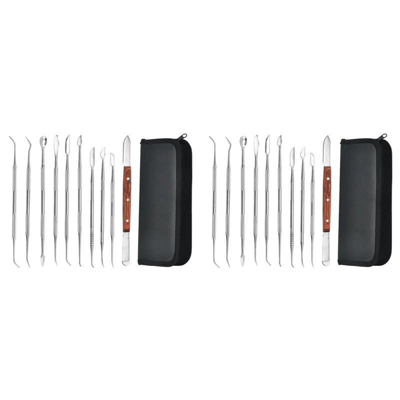 A26F-20X Spatula Plaster Knife Practical Stainless Steel Versatile Teeth Wax Carving Tool Set