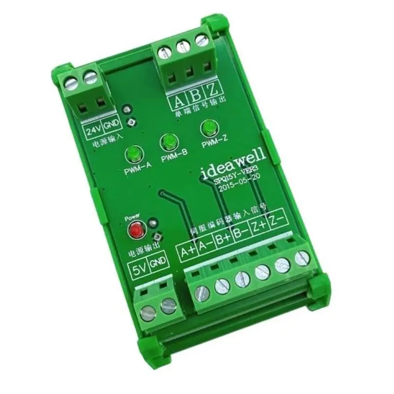 

AT82-Encoder Signal Converter For PLC Servo 5V To 24V Single-Ended NPN/PNP 0-3.2Mhz Opto-Isolation From Differential To Collecto