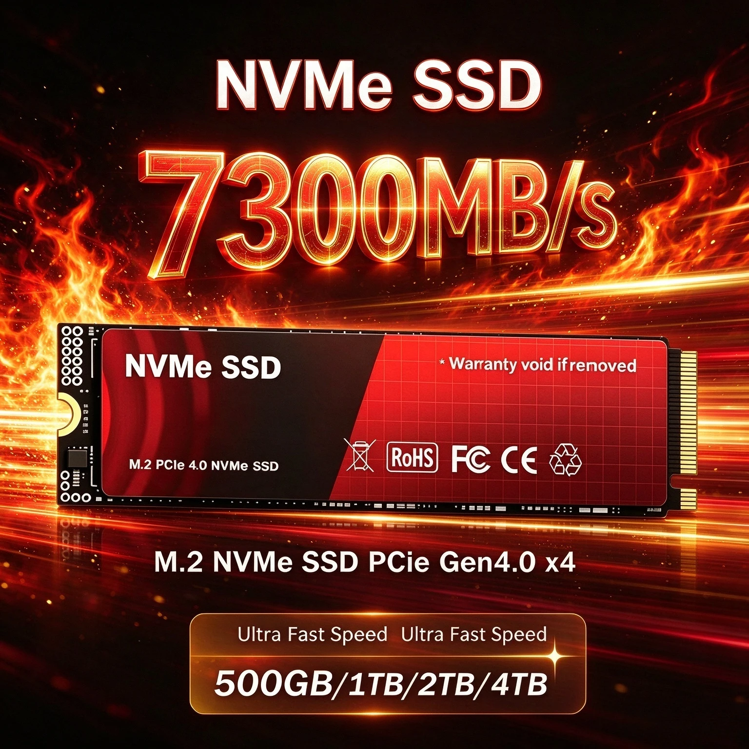 NVMe SSD PCIe4.0 X4 High Performance Solid State Disk TLC 3D NAND M.2 2280 500GB 1TB 2TB 4TB For PC Desktop Upgrade