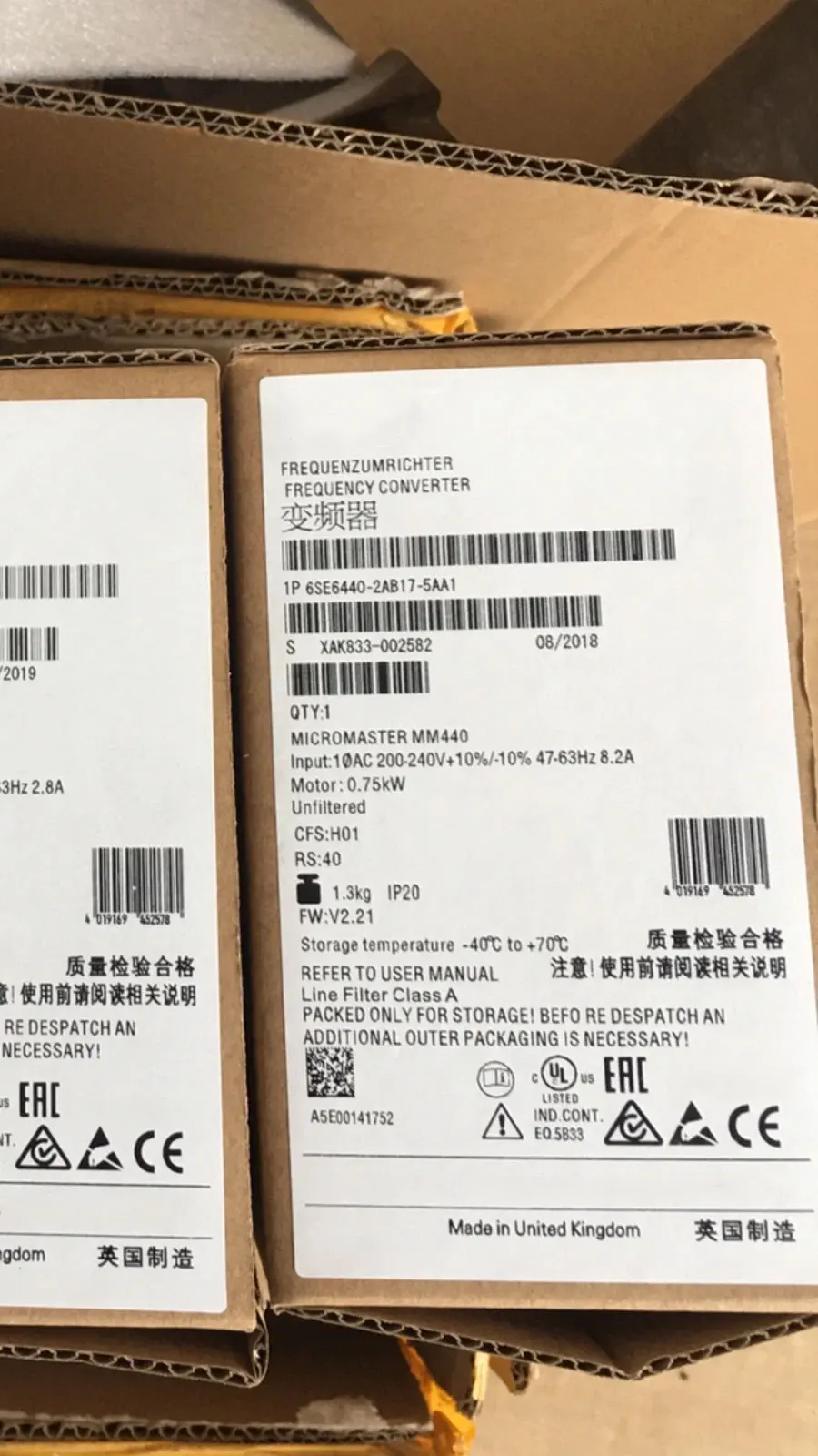 Brand New 6SE6440-2AB11-2AA1 6SE6440-2AB12-5AA1 6SE6440-2AB13-7AA1 6SE6440-2AB15-5AA1 6SE6440-2AB17-5AA1 Warrently One-year