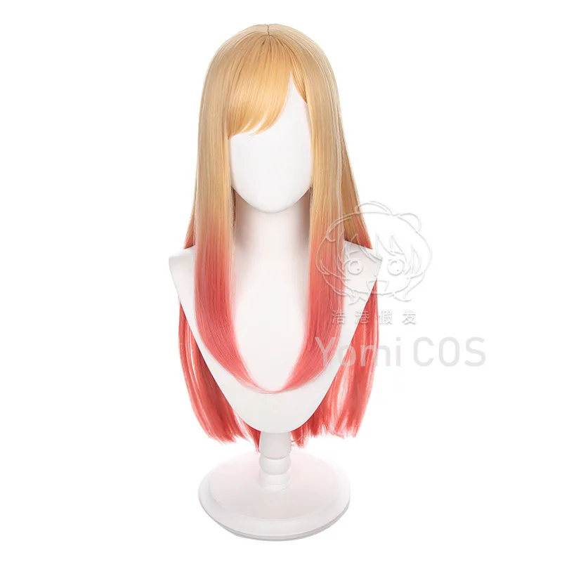 Gradient Anime My Dress Darling Marin Kitagawa Cosplay Wig Yellow Pink Long Straight Hair Kawaii Cute Halloween Carnival