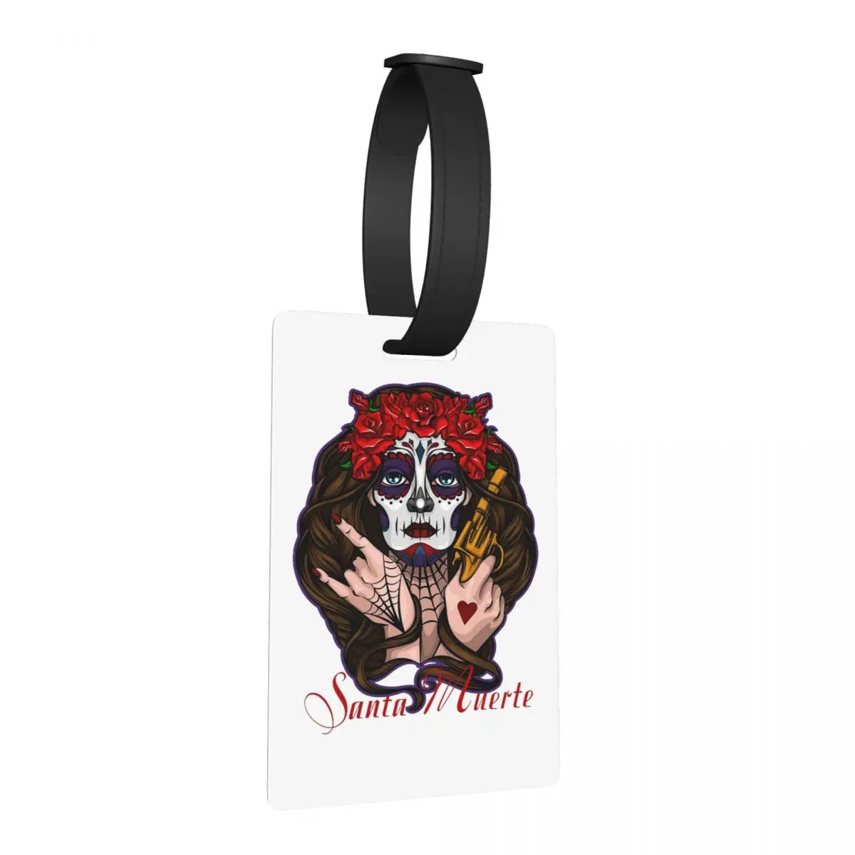 Santa Muerte Saint Death Goth Mexican Muertos Skull Luggage Tags Suitcase Travel Baggage Boarding Tag Label Holder ID Name