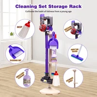Kids Real Suction Cleaning Play Set with Storage Rack - 3-in-1 Electric Vacuum Cleaner & Pretend Cleaning Tools for Toddlers 2