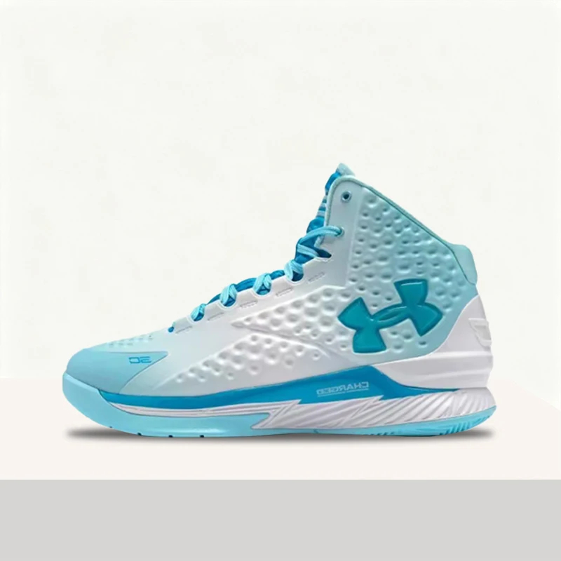 Under Armour Curry 1 Men's Charming Blue High-Top Basketball Shoes–Stylish Snug-Fitting Comfort &Durable Performance 3024397-400