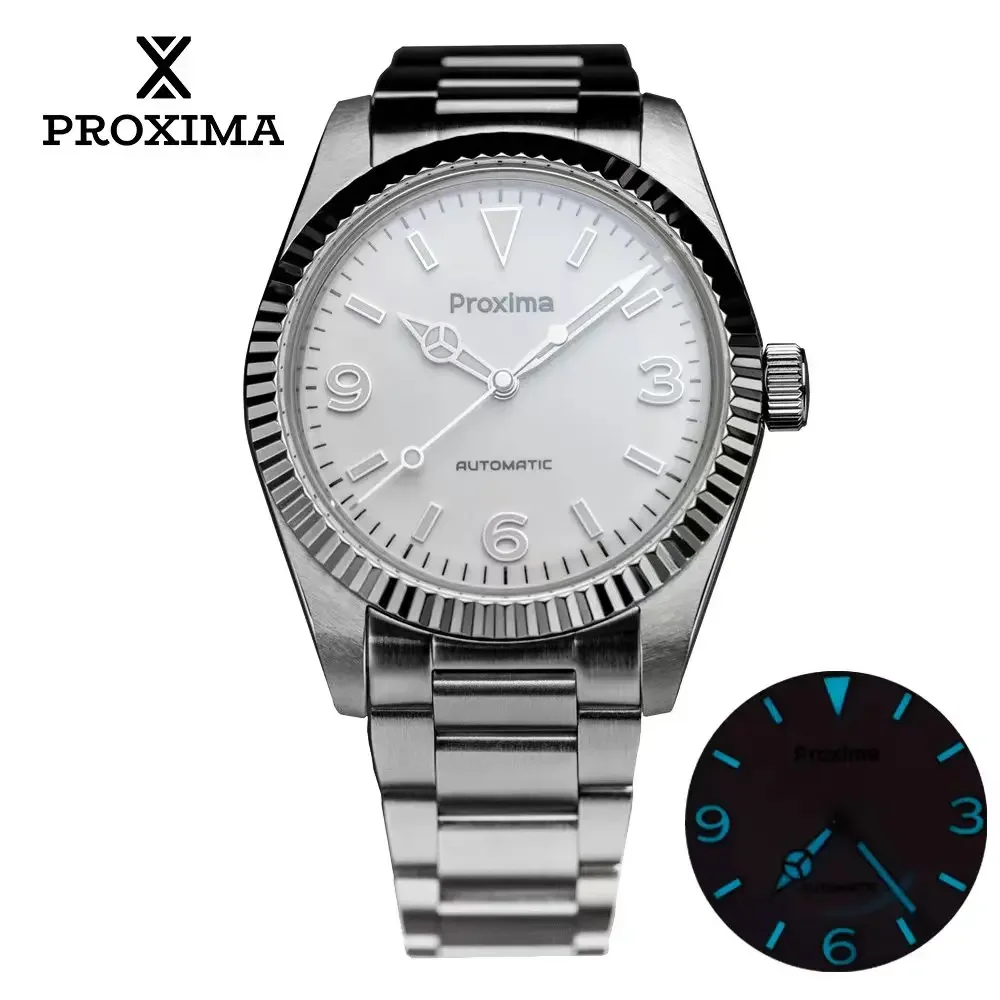 

PX1700-TC Men Dress Watch 39mm Business Luxury Sapphire PT5000 Automatic Mechanical Wristwatch Carving Fluted Bezel 10 ATM