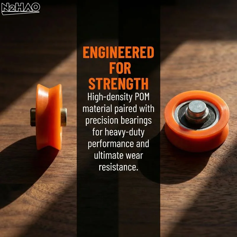 1/3Pc High Quality Orange V-groove Plastic Bearing With Shaft Door  Window Pulley POM Polyoxymethylene Nylon Roller Guide Wheel