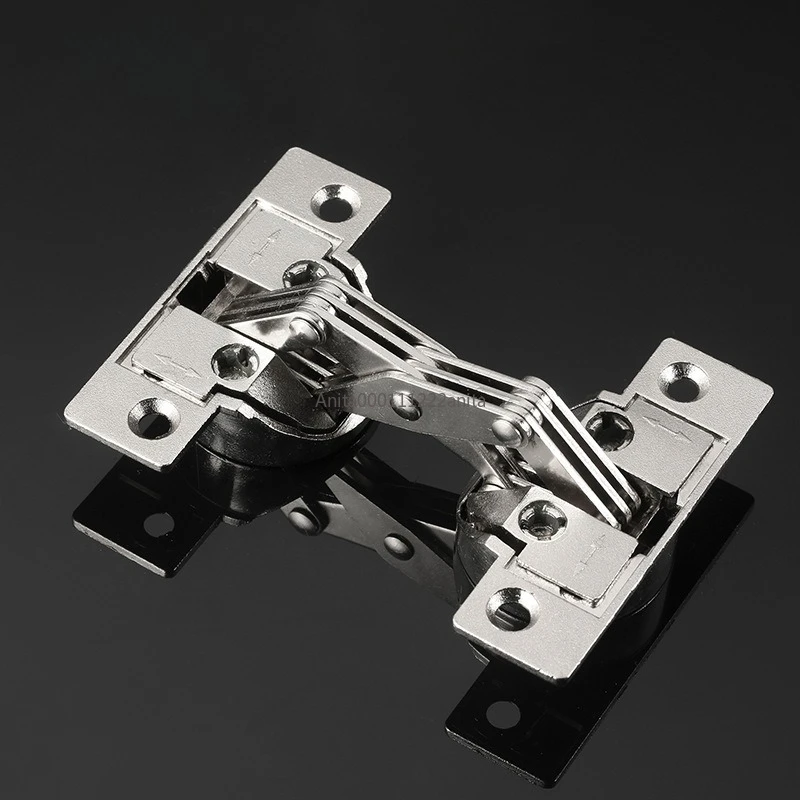 2Pcs Single / Double Cup Miter Hinge Cabinet Cupboard Embedded Invisible Cabinet 45 Degrees Diagonal Edged Door