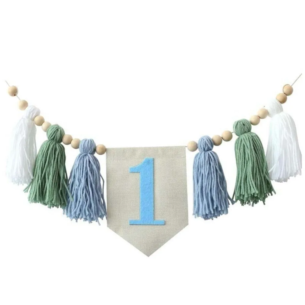 Elegant Boho-Style First Birthday Banner First Birthday Theme Colorful High Chair Banner Wall Hanging Decor Party Decorations