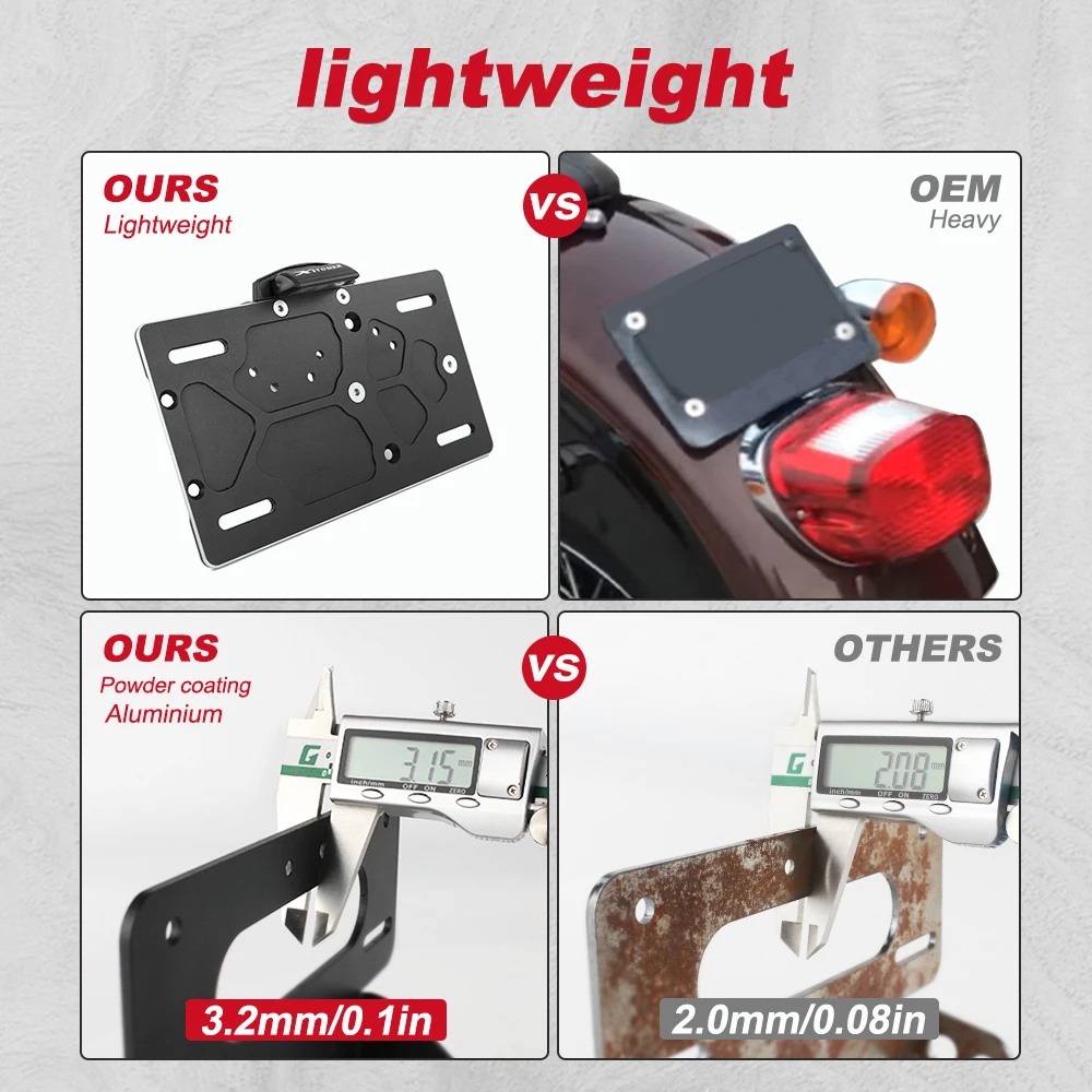 Motorcycle Side Mount License Plate Holder Bracket Fender Eliminator Kit Davidson Dyna Softail Sportster 2008-2016 For Harley - view 2