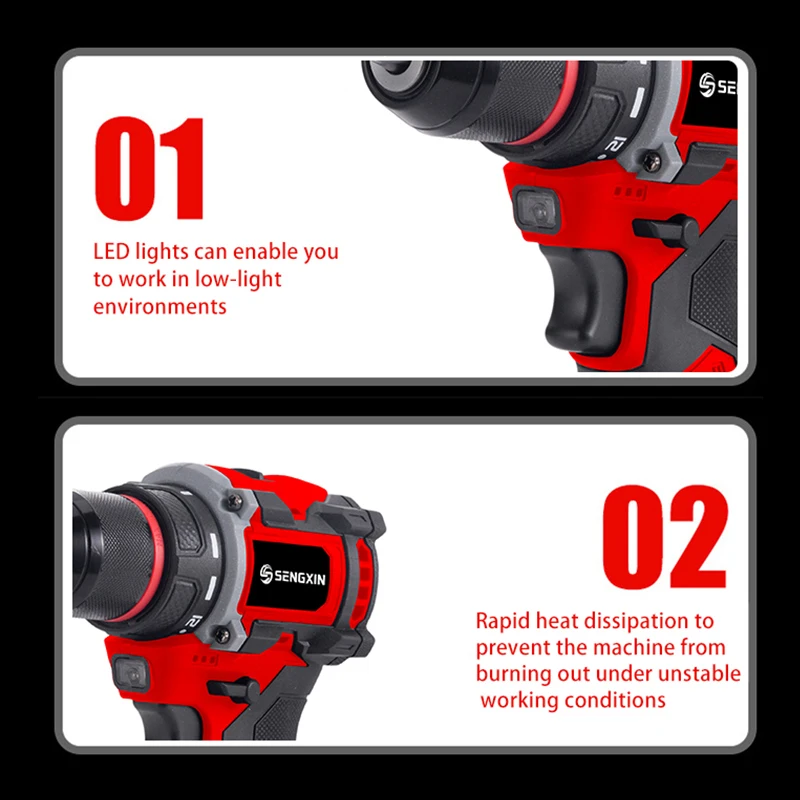 SX-2212 12V Cordless Electric Impact Drill Hot Sale Variable Speed Power Drill with OEM Support