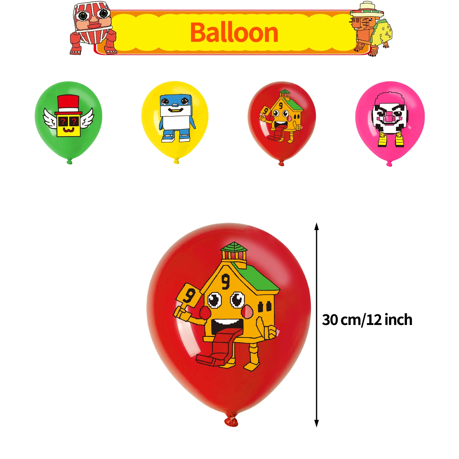 لعبة ساخنة سرقة موضوع Brainrot راية حفلة رقم 9 بالون المشجعين حفلة عيد ميلاد بالونات كعكة توبر خلفية الديكور لعبة حفلة