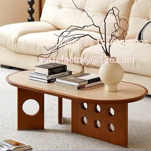 غرفة المعيشة طاولة القهوة العتيقة البيضاوية القابلة للتخصيص