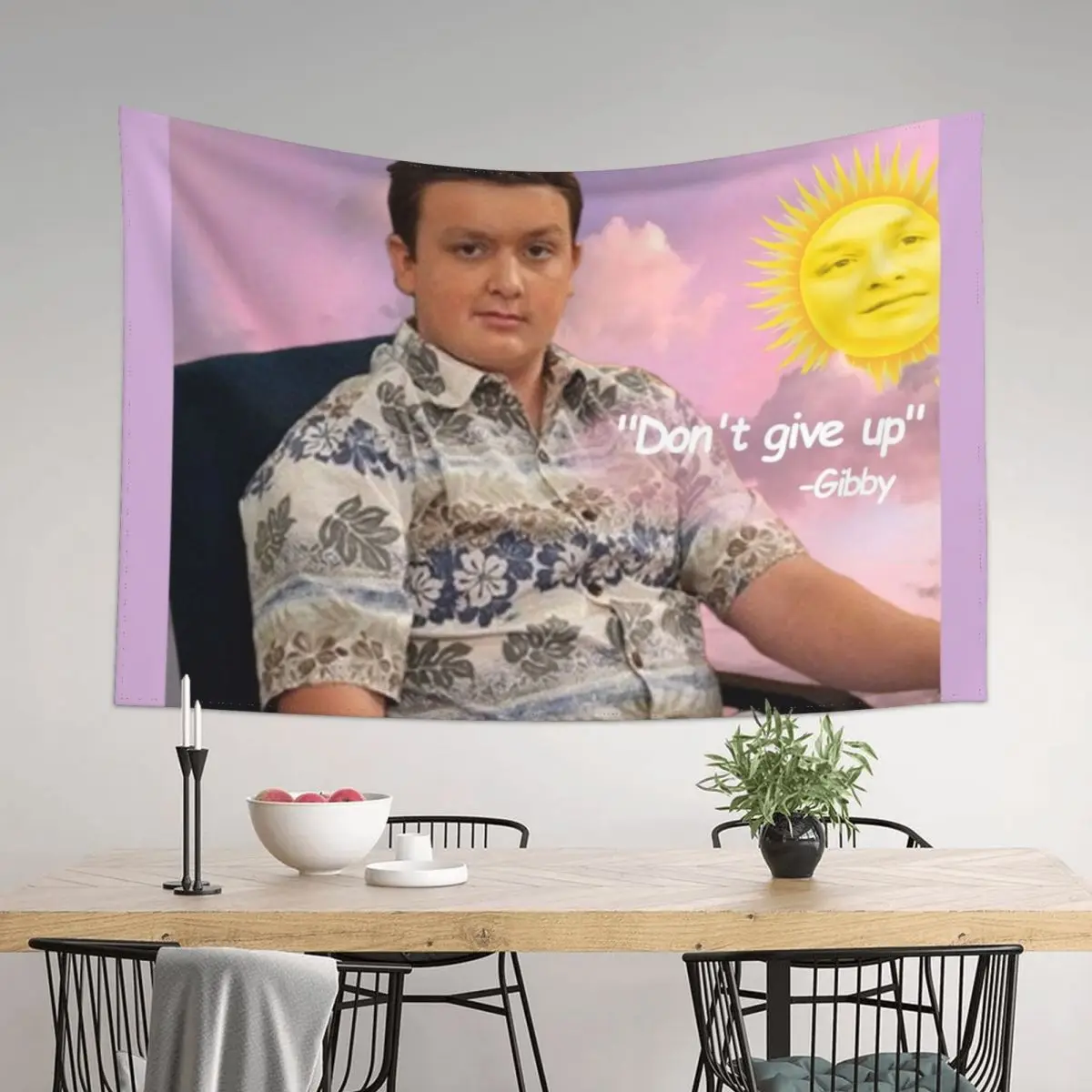 

Gibby say Don't give up. iCarly Tapestry Decoration Home Decoration Aesthetic Wallpaper Bedroom Tapestry
