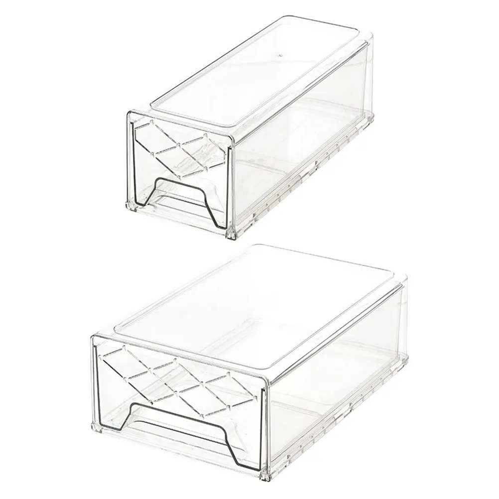 

2Pcs Drawer Type Storage Box for Kitchen Fridge High Quality Plastic Organizing Box with Excellent Ventilation Refrigerator