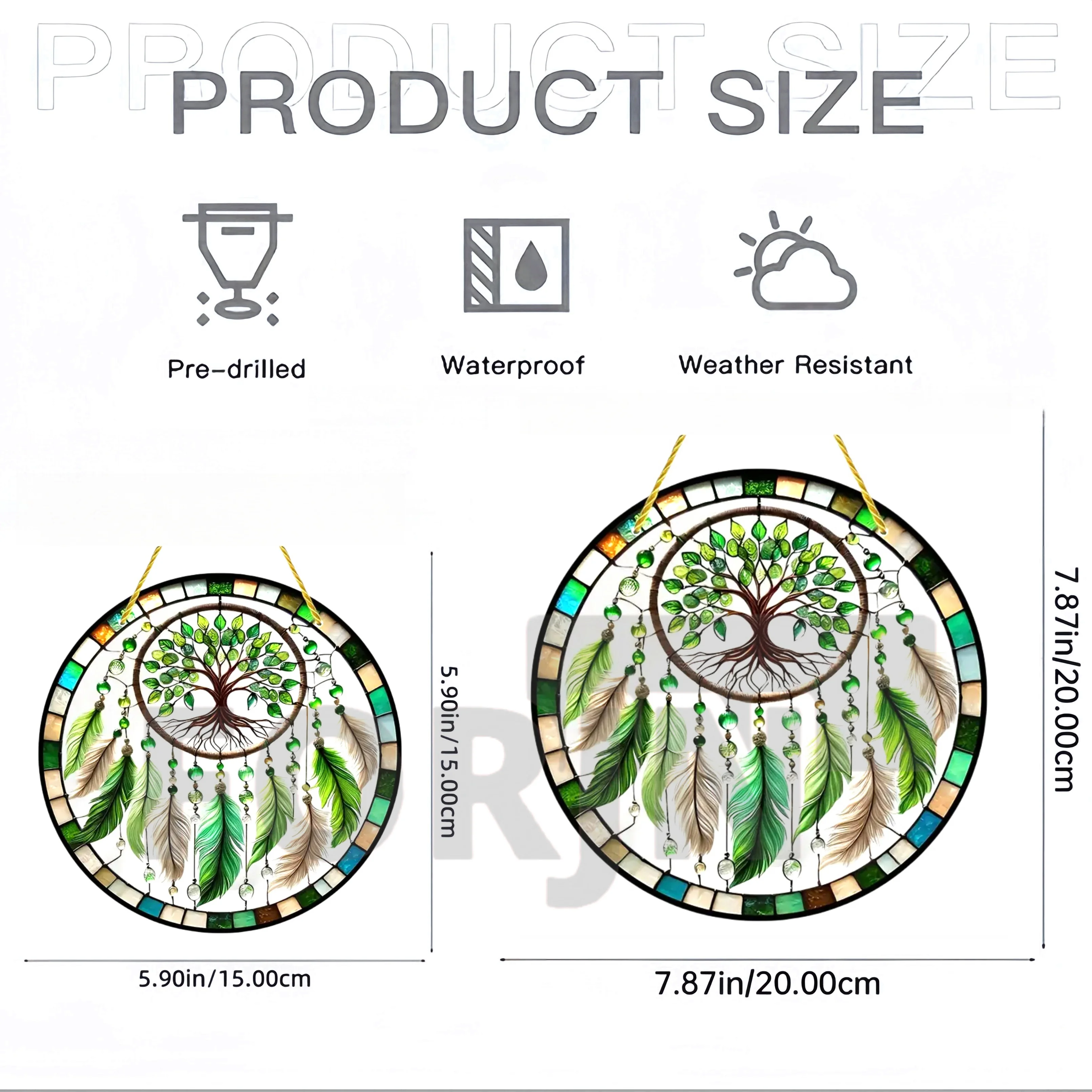 Dream Catcher Suncatcher-ideal Gift,Acrylic Round Translucent Window Hanging Sign.for Memorials,Home Wall Shop Garden Decor