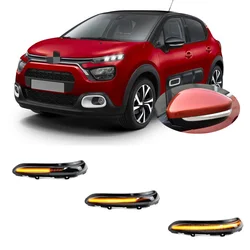 LEDシーケンシャルインジケーターミラーターンライト、信号ランプはCitroen c3、iii、sx、2016、2017、2018、2019、2020、2021、2022、2023に適合