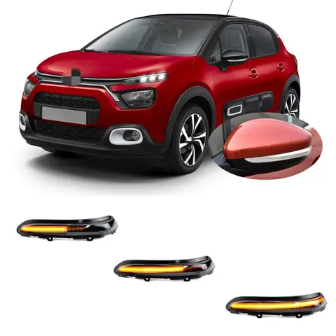 CITROEN C3 III SX 2016 2017 2018 2019 2020 2021 2022 2023 다이나믹 LED 순차 표시기 미러 회전 신호등 신호 램프