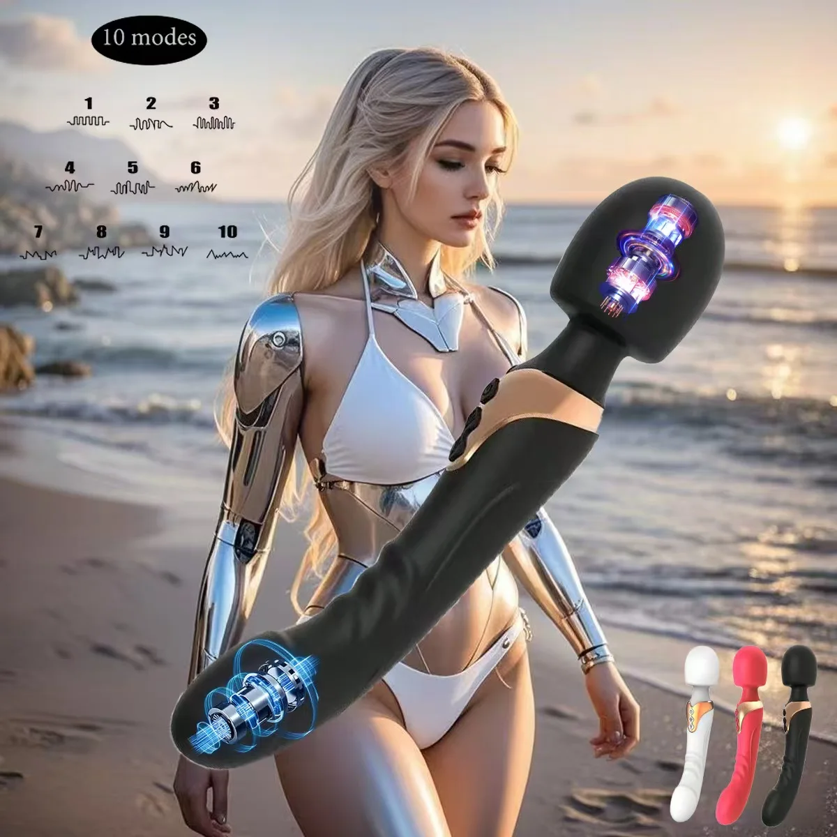 Powerful Vibrator Dildos Wand for Women 10 Modes Clitoris Stimulator G Spot Vagina Massager Adult Sex Toys for Woman image 2
