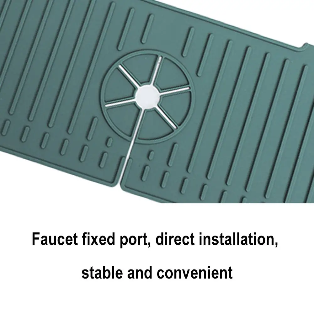 Kitchen Silicone Faucet Mat Water Ripples Faucet Water Catcher Mat Large Sink Splash Pad Countertop Protector Bathroom Mat
