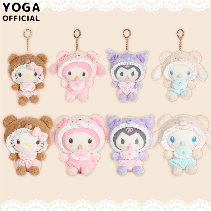 Kawaii Sanrio Hello Kitty My Melody Cinnamoroll 15Cm Plush Doll Pendant Baby Series Keychain Bag Pendant 20Cm Doll Birthday Gift