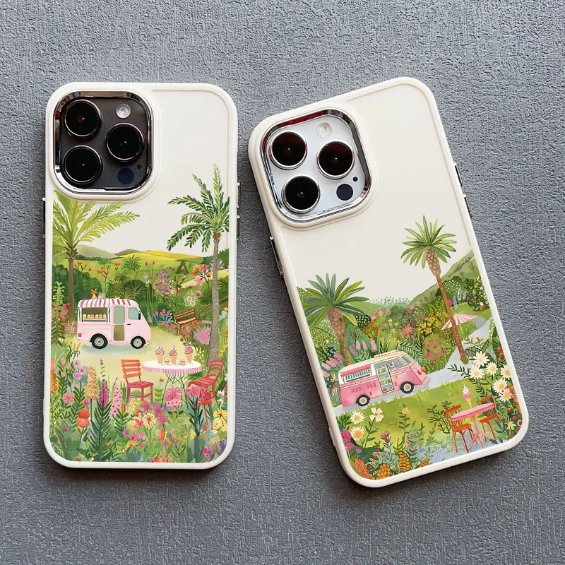 Coconut Tree Silicone Phone Case For iPhone 16 Pro Max 11 12 13 14 15 Pro Max X XR XS 7 8 15 Plus SE2 Summer Scenery Back Covers