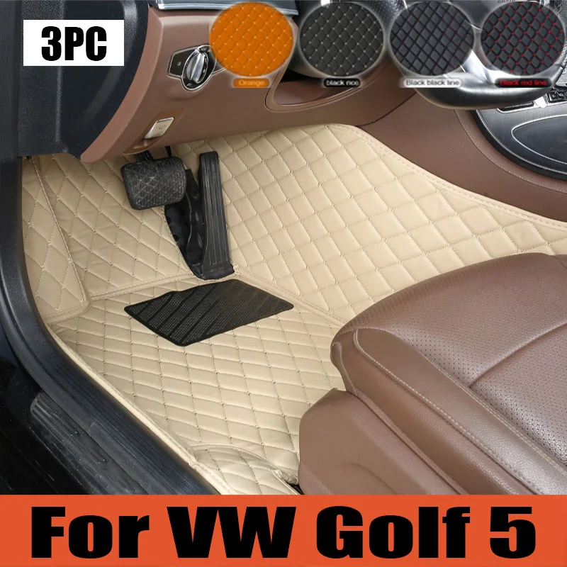 

Car Floor Mats For VW VW Golf 5 MK5 A5 2003~2007 Leather Mat Auto Interior Parts Luxury Rug Carpet Pad Car trunk mat