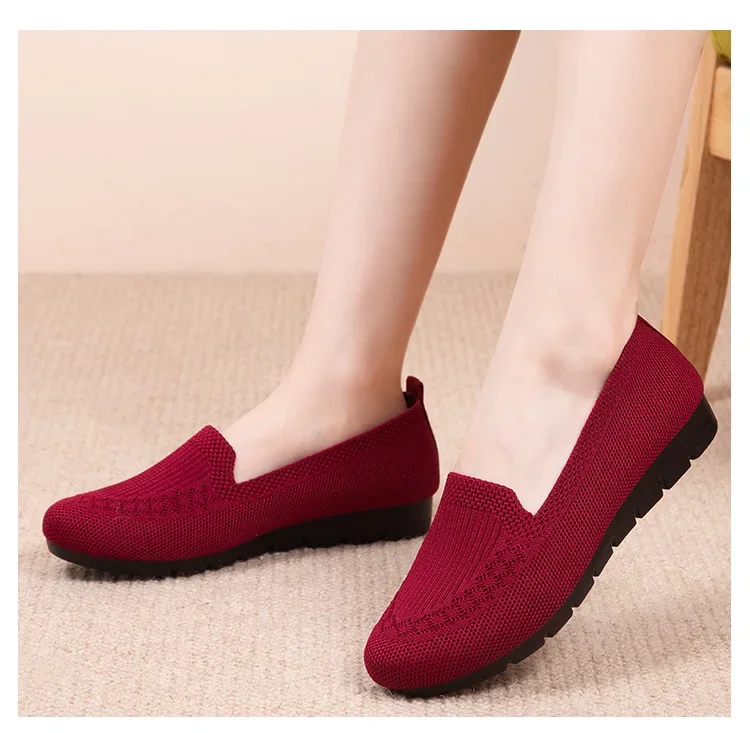 Casual Shoes Women\'s Summer Mesh Breathable Flat Shoes Ladies Comfort Light Sneaker Socks Women Slip on Loafers Zapatillas Muje