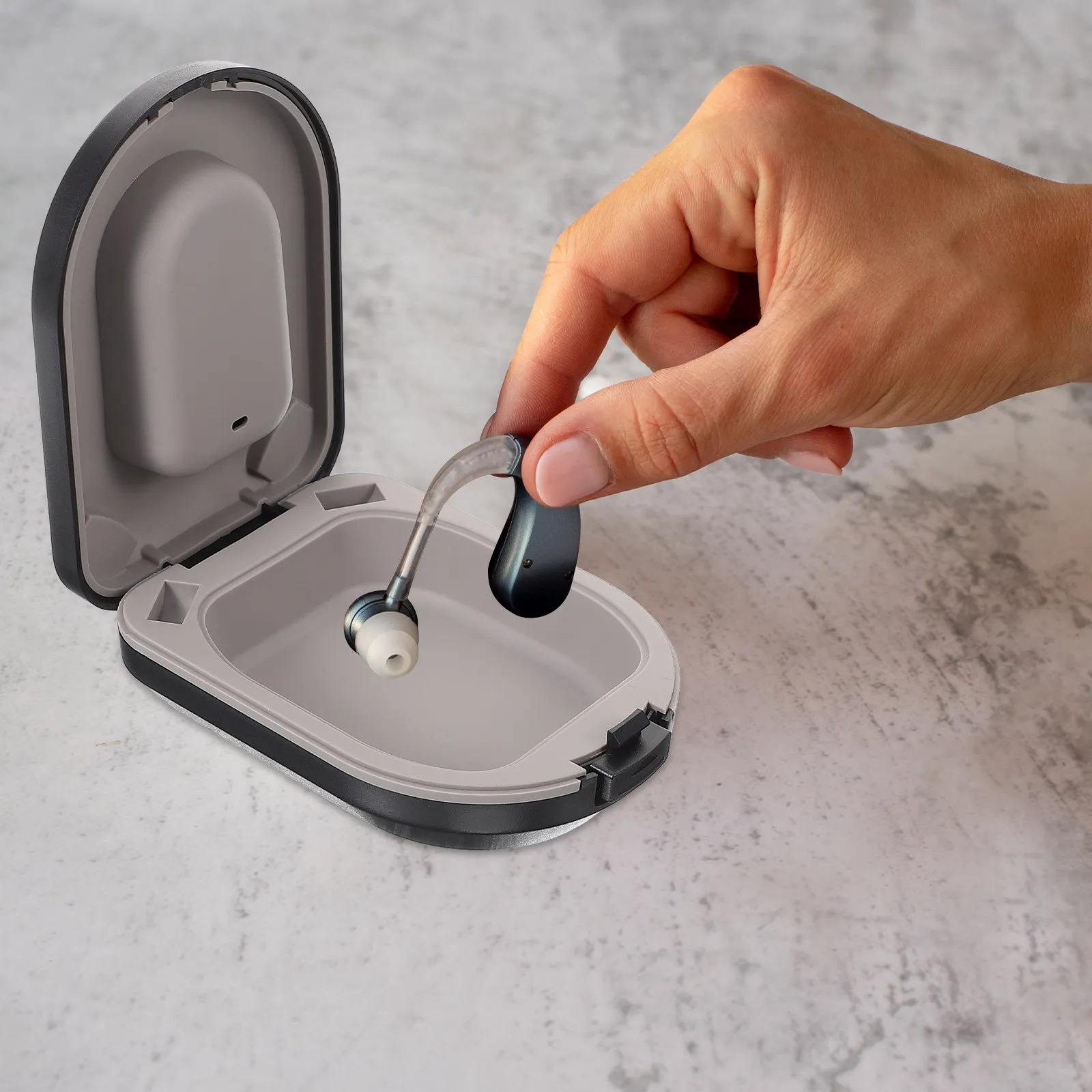 Pocket Size Hearing Aid Protective Case Sturdy ABS Material Waterproof Shockproof Portable Storage Box for Hearing Amplifiers - view 3