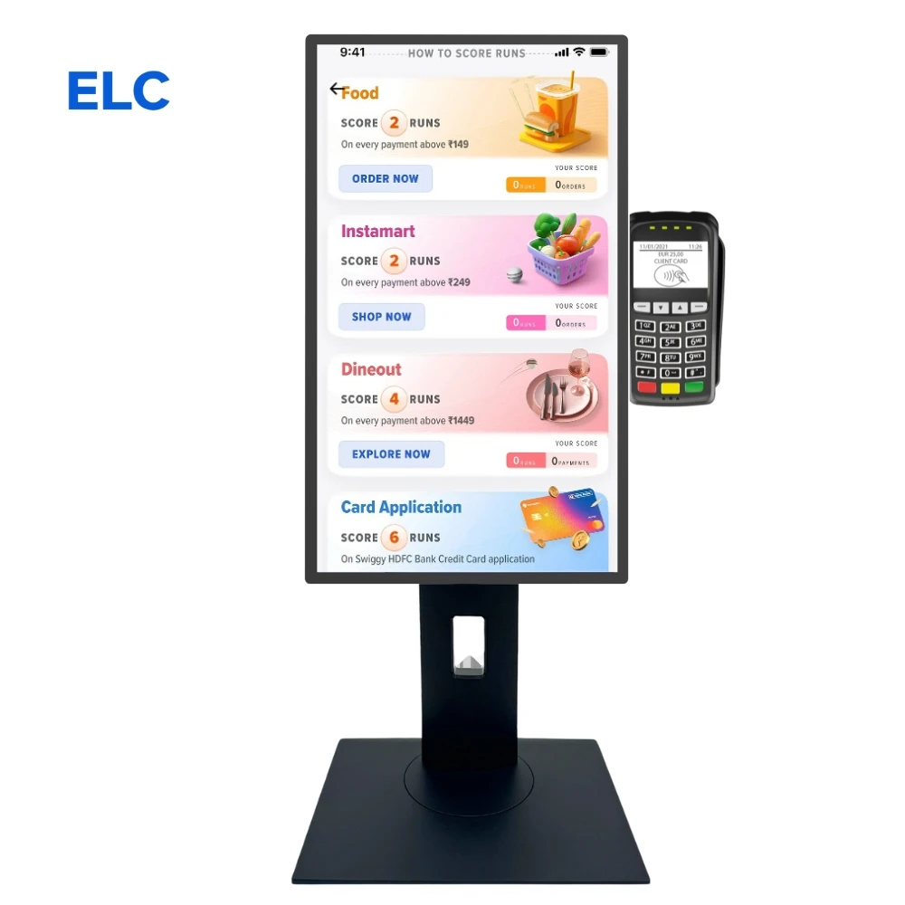hit productPOS Machine 24 Inch Touch Screen Trading Card Display Register Tablet Menu Restaurant Tablet Kiosk Android 13 4G+32G