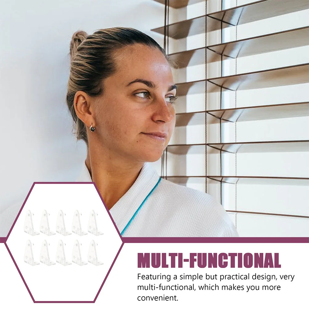 10 Pcs Shutter Bracket Excellent Workmanship Blinds Clear Bottom Hold Clips for Plastic Color Sturdy down Accessories Rail