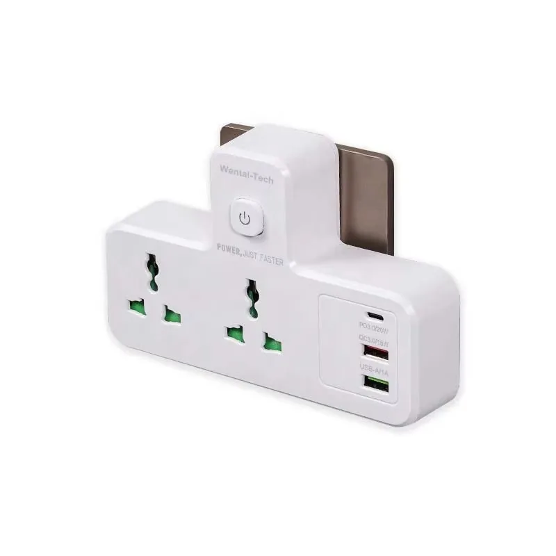 China Manufacturer 2 Outlet Power Strip 2 USB 1 PD Power Strip Switch Power Strip Adapter