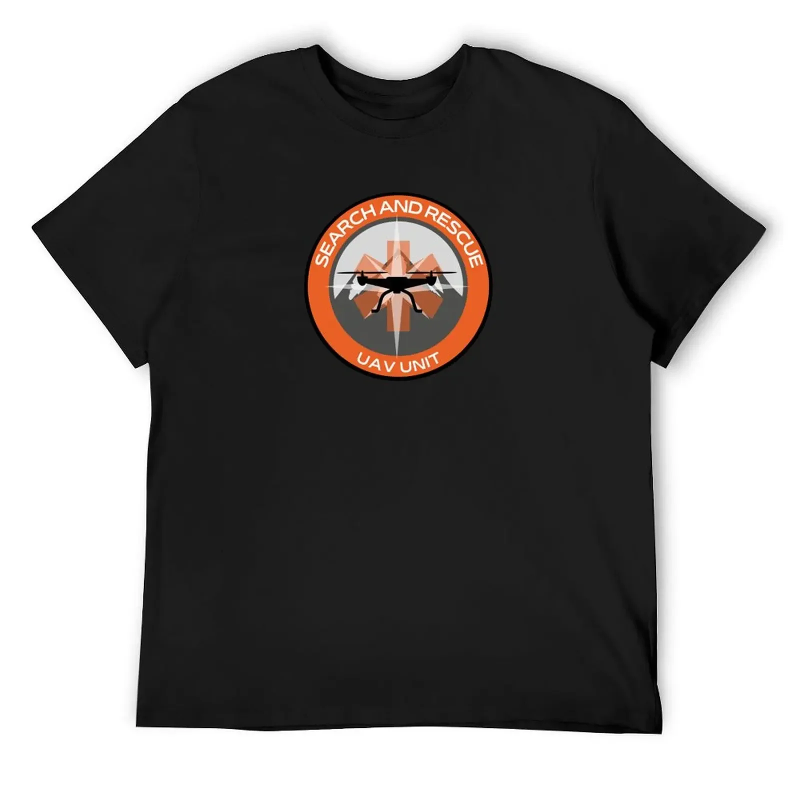 Drone UAV Search and Rescue UNIT SAR/Safety orange with compass T-Shirt summer tops Men's t-shirt