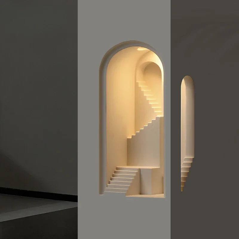 Gypsum wall light embedded corner corner sensor light embedded pre-embedded corridor atmosphere light staircase corner niche lig